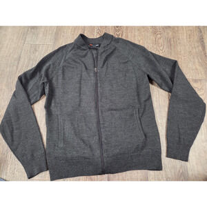 Cobmex Men’s Full Zip Bomber with Pockets Cardigan Sweater Black Medium 4409